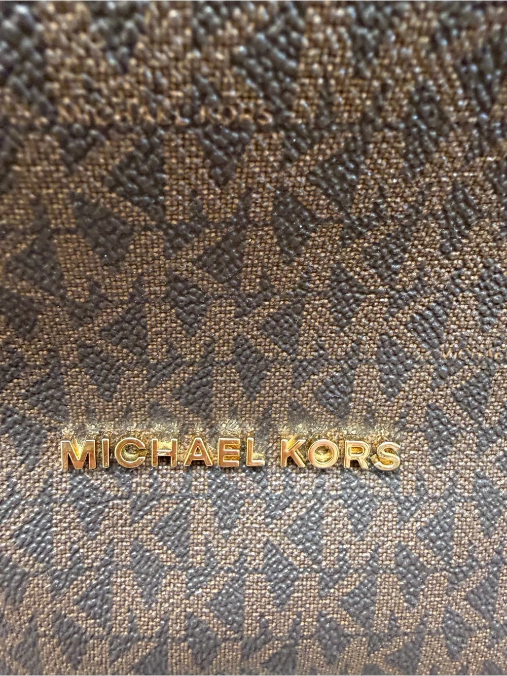Michael Kors Signature MK Brown Tan Hobo Shoulder Crossbody Bag + Dust Bag
